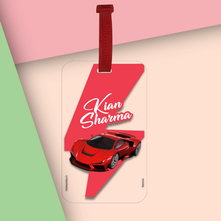 Luggage Tag - Race Car (Transparent Tag) - Zootii