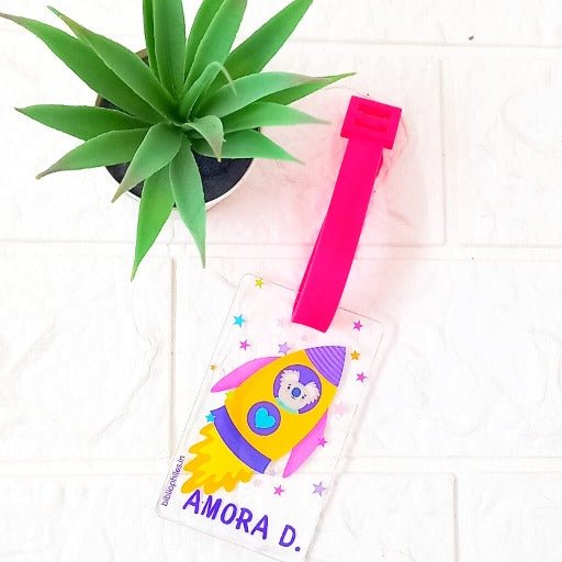 Luggage Tag - Rocket (Transparent Tag) - Zootii