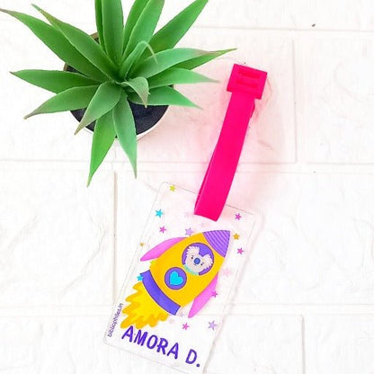 Luggage Tag - Rocket (Transparent Tag) - Zootii