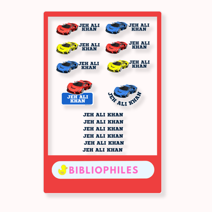 Mix Transparent Labels (Pack of 14 Labels) - Race Car - Zootii
