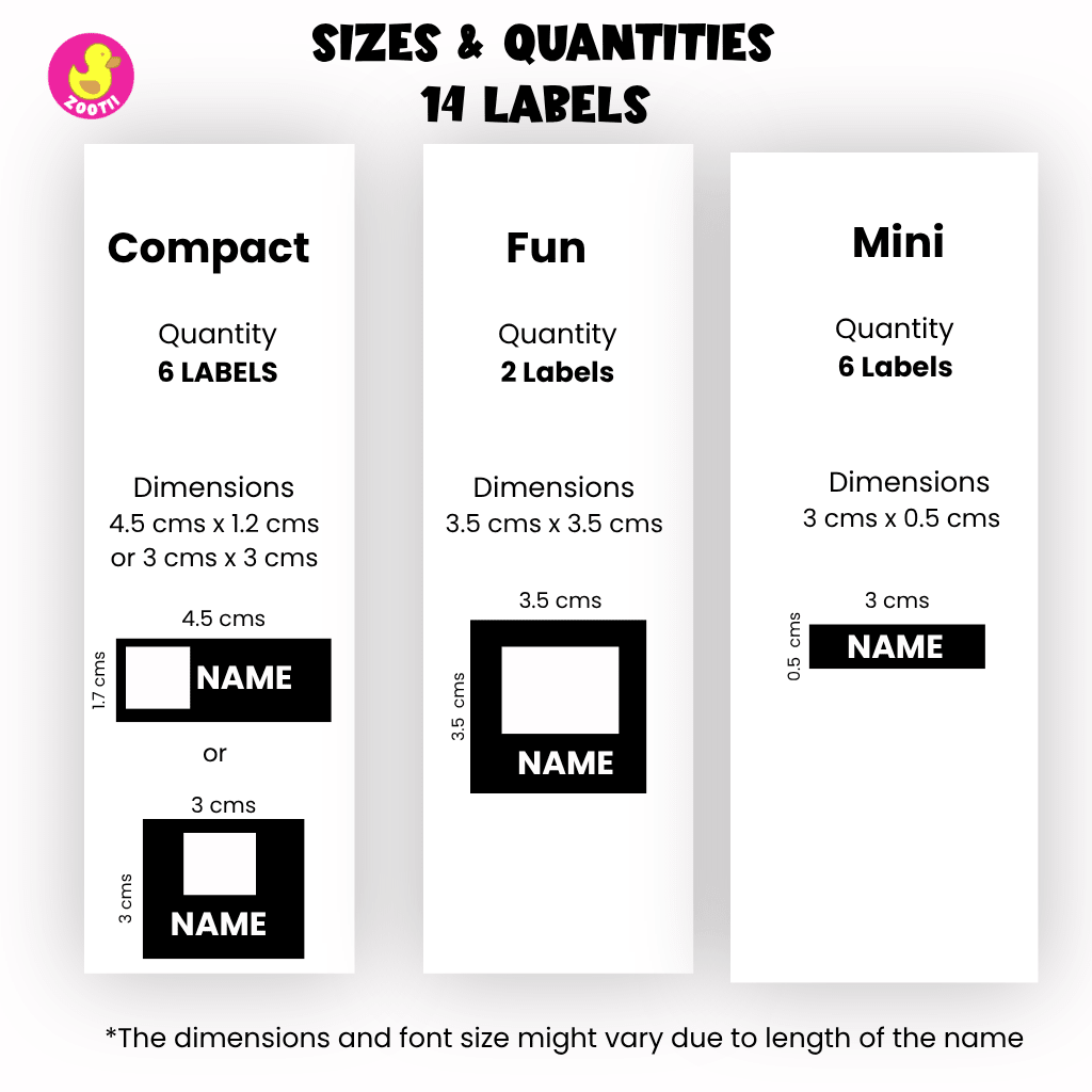 Mix Transparent Labels (Pack of 14 Labels) - Unicorn Joy - Zootii
