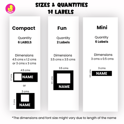 Mix Transparent Labels (Pack of 14 Labels) - Unicorn Joy - Zootii