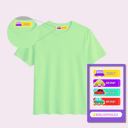 Personalised Clothes Stickers - Colourful Cars - Zootii