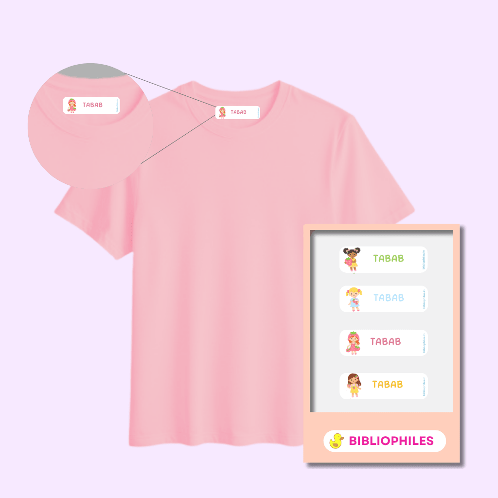 Personalised Clothes Stickers - Strawberry Girls - Zootii