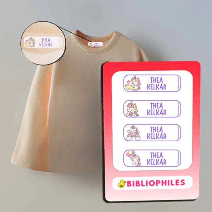 Personalised Clothes Stickers - Unicorn - Zootii