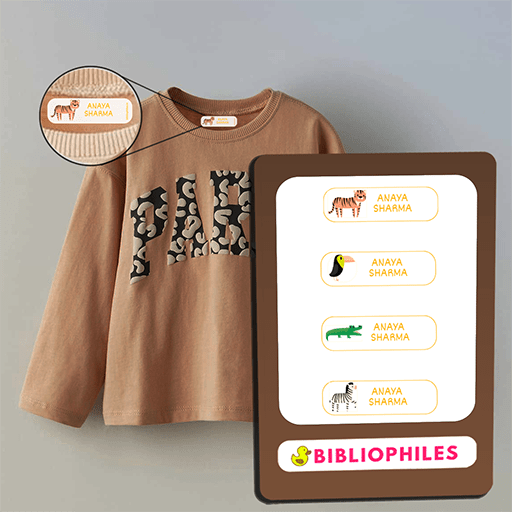 Personalised Clothes Stickers . Wild Animals - Zootii