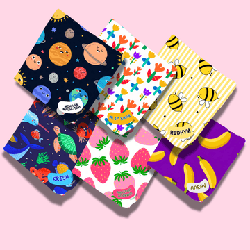 Personalised Muslin Handkerchief Set - My Nature (Pack of 6) with Name Labels - Zootii