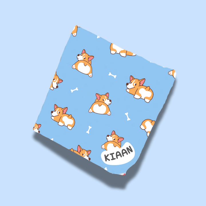 Personalised Muslin Handkerchief Set - Peppy Pack (Pack of 3) with Name Labels - Zootii