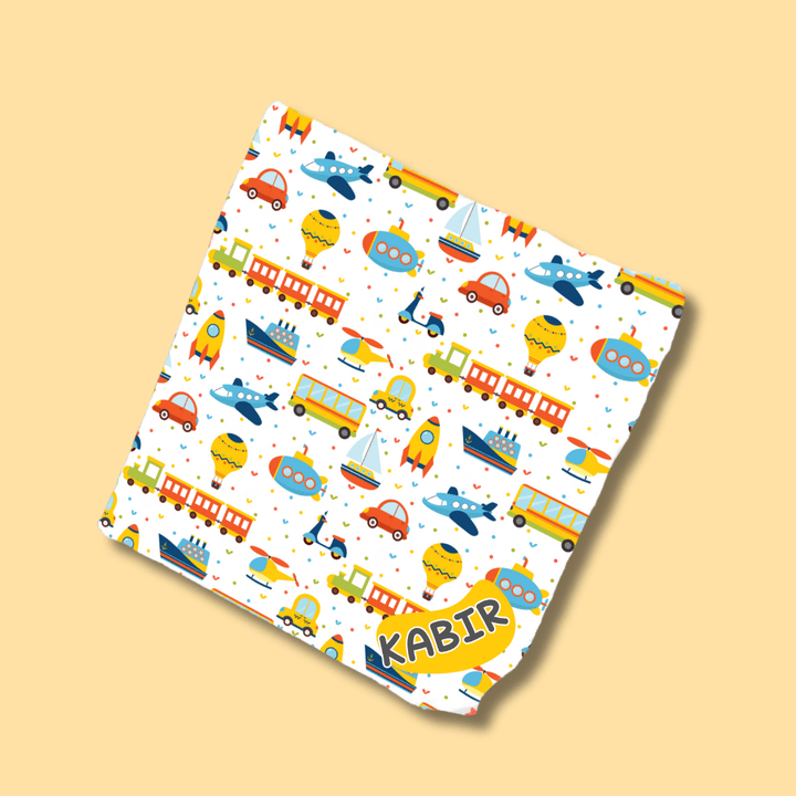Personalised Muslin Handkerchief Set - Peppy Pack (Pack of 3) with Name Labels - Zootii