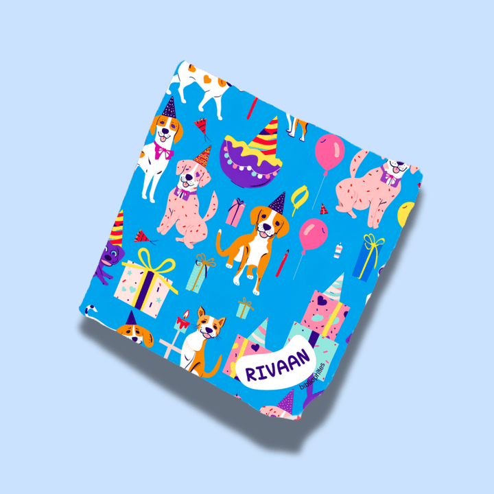 Personalised Muslin Handkerchief Set - Play Pals (Pack of 3) with Name Labels - Zootii