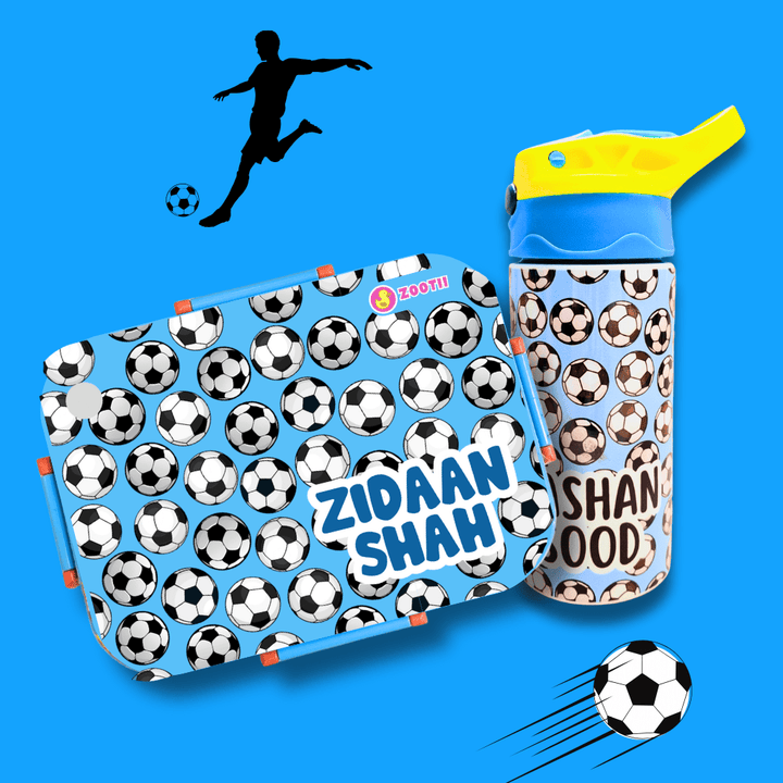 Premium Bento Lunch Box & Water Bottle - Football - Zootii