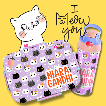 Premium Bento Lunch Box & Water Bottle - Kittens - Zootii