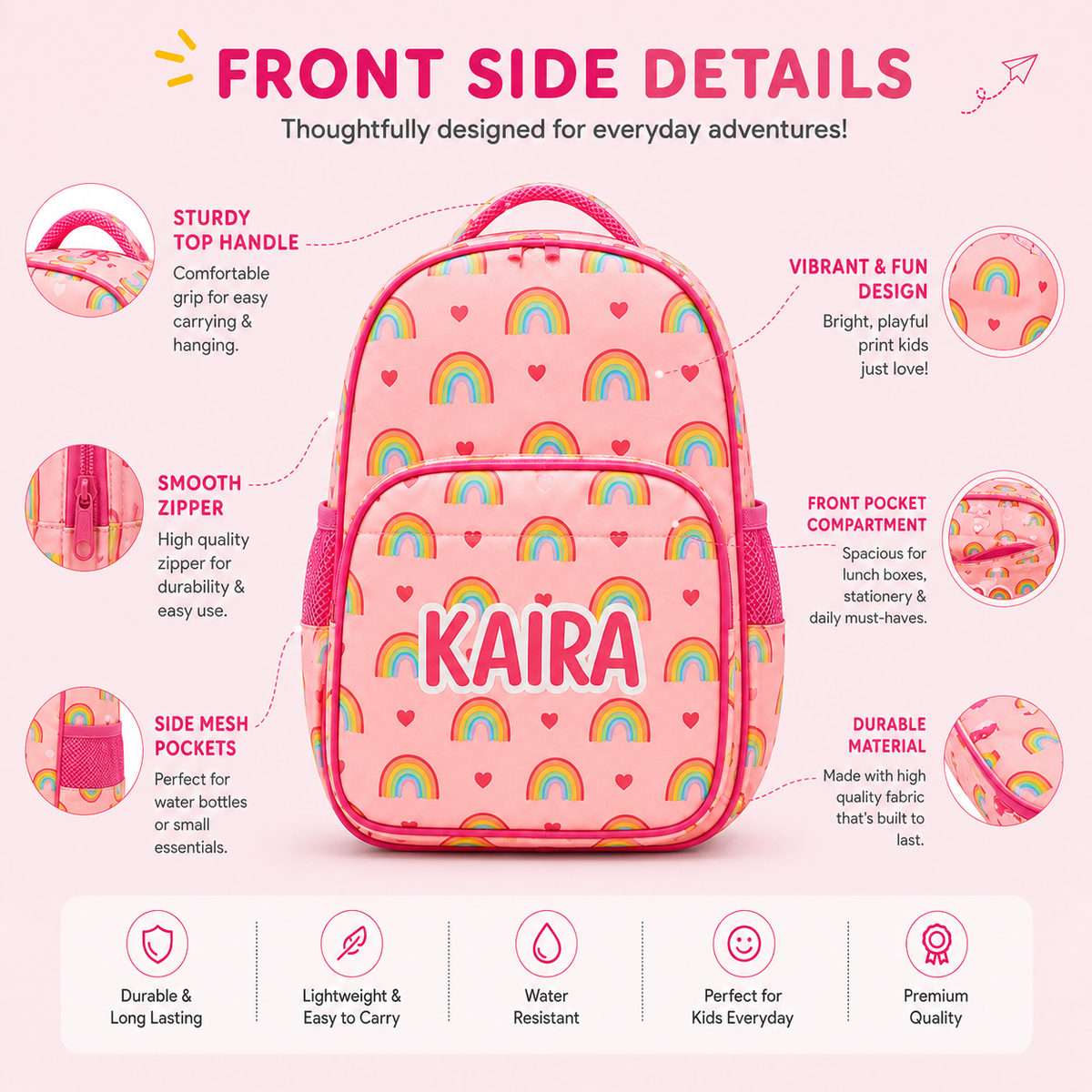 Zootii Smart Kids School Bag - Rainbow