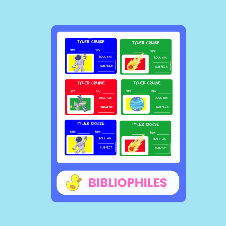 Space Book Labels | Personalised Premium Labels - Zootii