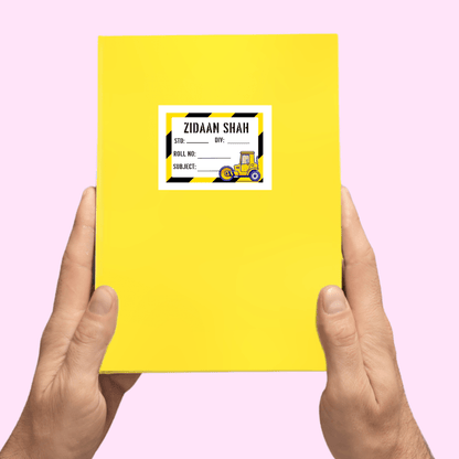 Starting the School Combo - Construction (Transparent Label Bag Tag Cloth Labels Book Labels) - Zootii