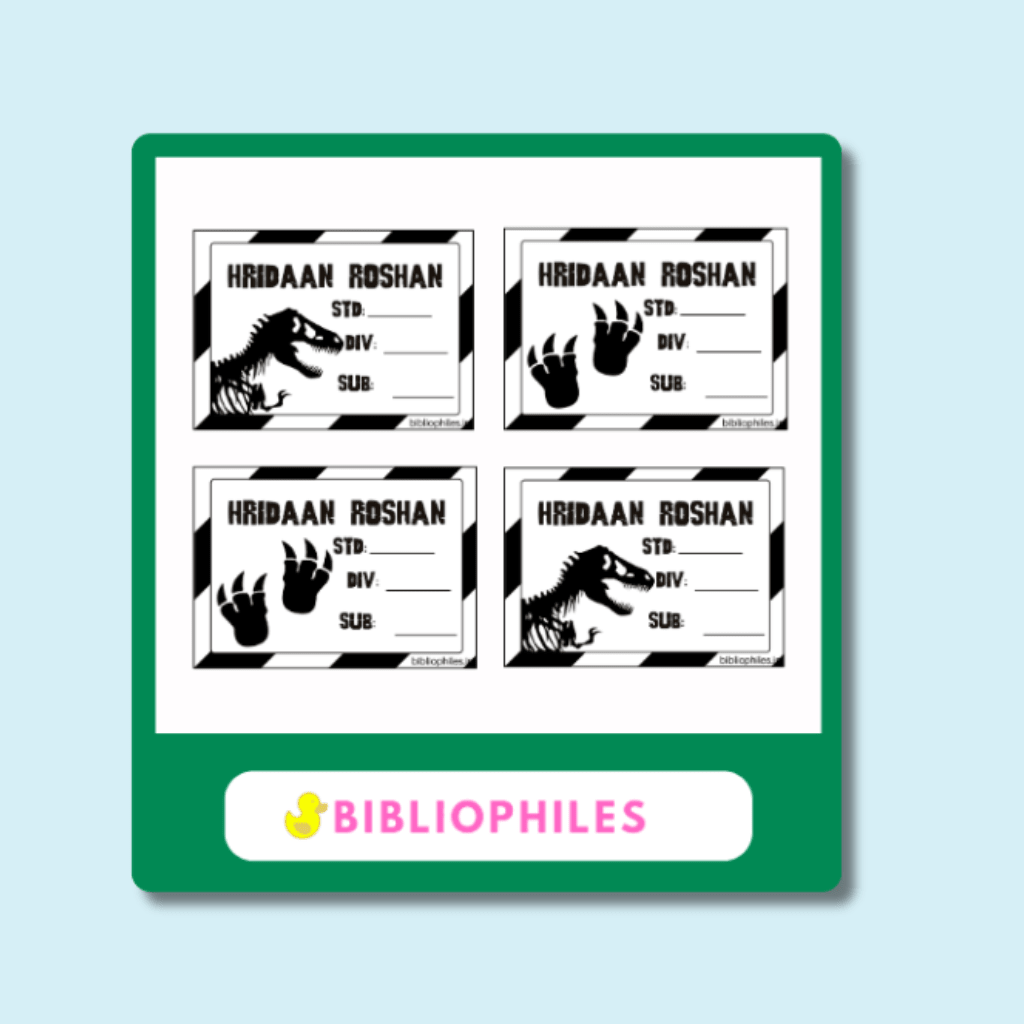 Starting the School Combo - Jurassic (Transparent Label Bag Tag Cloth Labels Book Labels) - Zootii