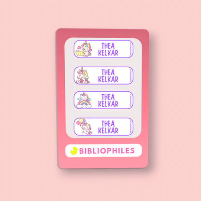 Starting the School Combo - Unicorn (Transparent Labels Bag Tag Cloth Labels Book Labels) - Zootii