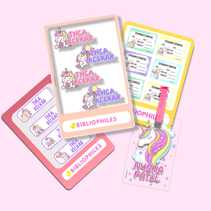 Starting the School Combo - Unicorn (Transparent Labels Bag Tag Cloth Labels Book Labels) - Zootii