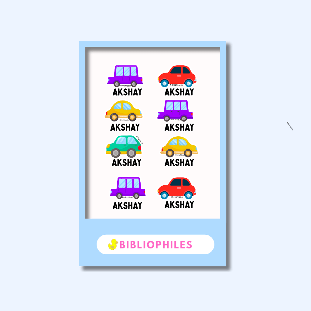 Transparent Labels - Colourful Cars (Personalised) - Zootii