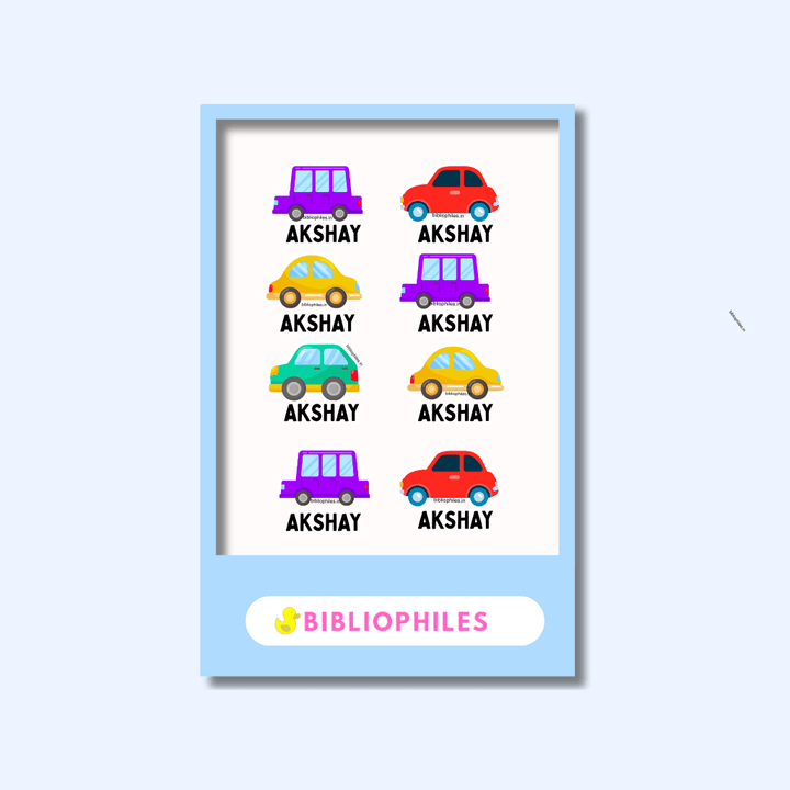 Transparent Labels - Colourful Cars (Personalised) - Zootii