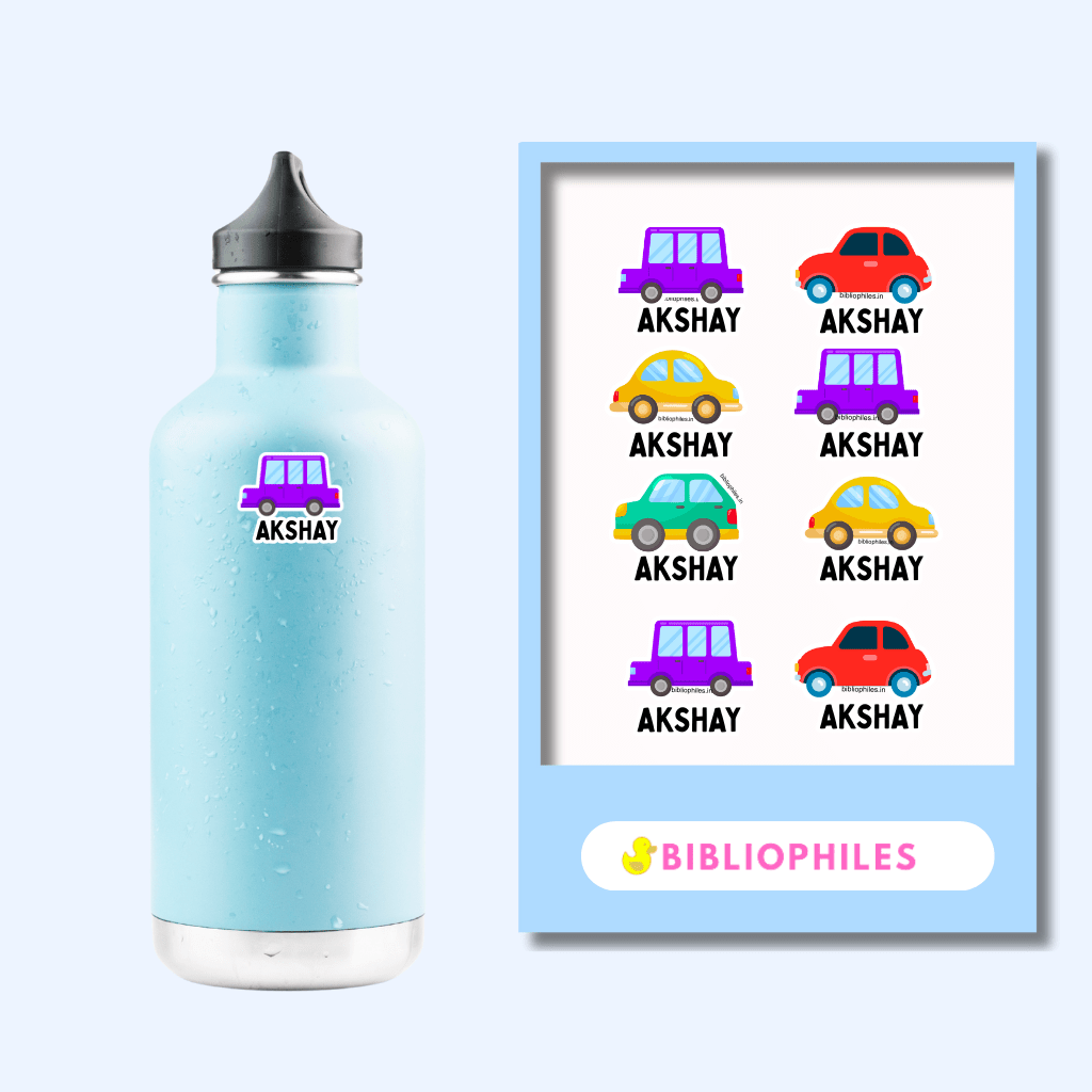Transparent Labels - Colourful Cars (Personalised) - Zootii