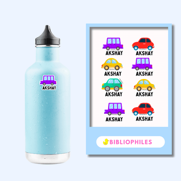 Transparent Labels - Colourful Cars (Personalised) - Zootii