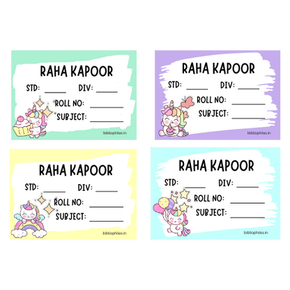 Unicorn Book Labels | Personalised Premium Labels - Zootii