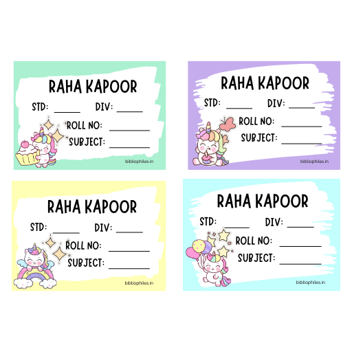Unicorn Book Labels | Personalised Premium Labels - Zootii