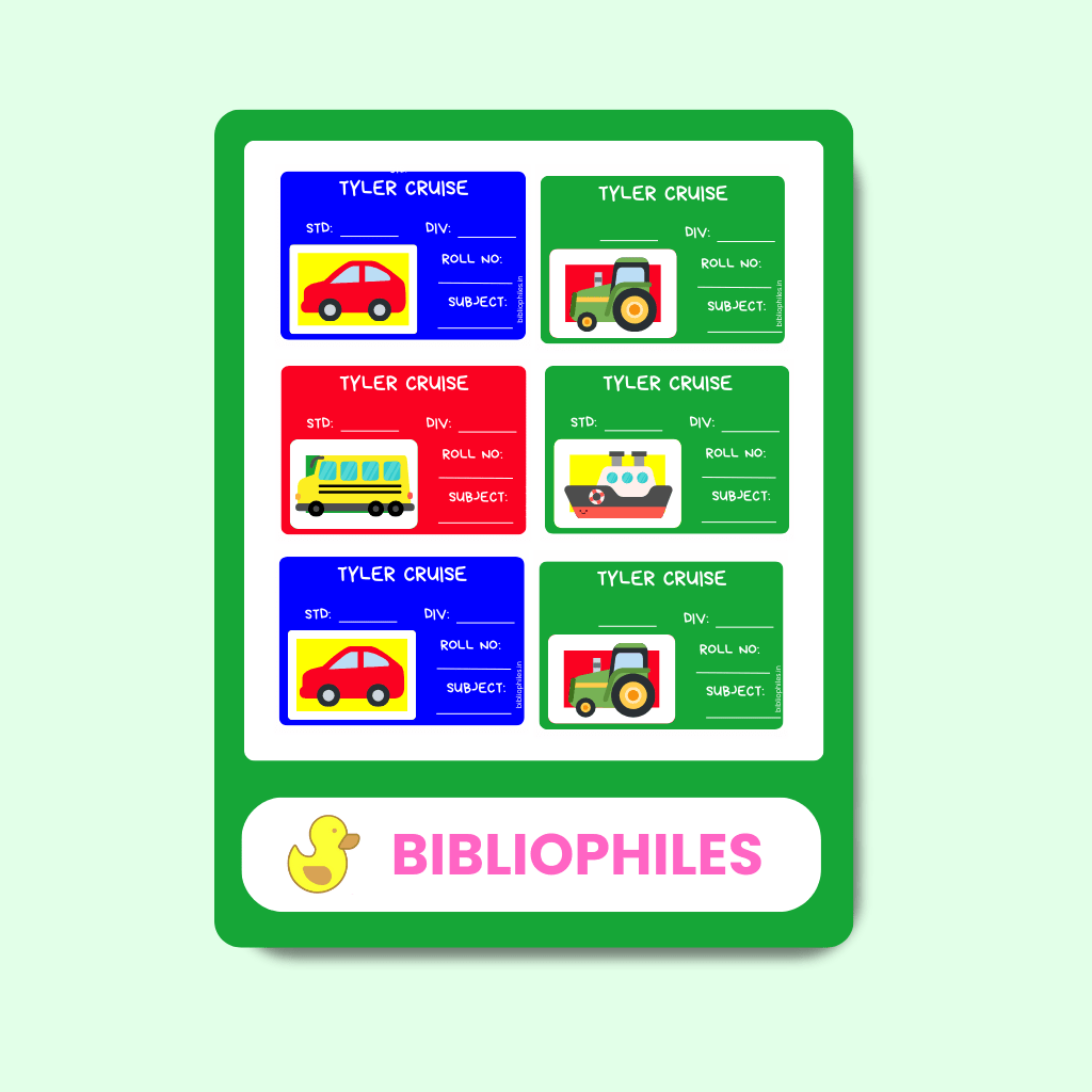 Vehicles Book Labels | Personalised Premium Labels - Zootii